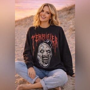 NWT Terrifier Rhinestone Crewneck Sweatshirt Large Sold Out